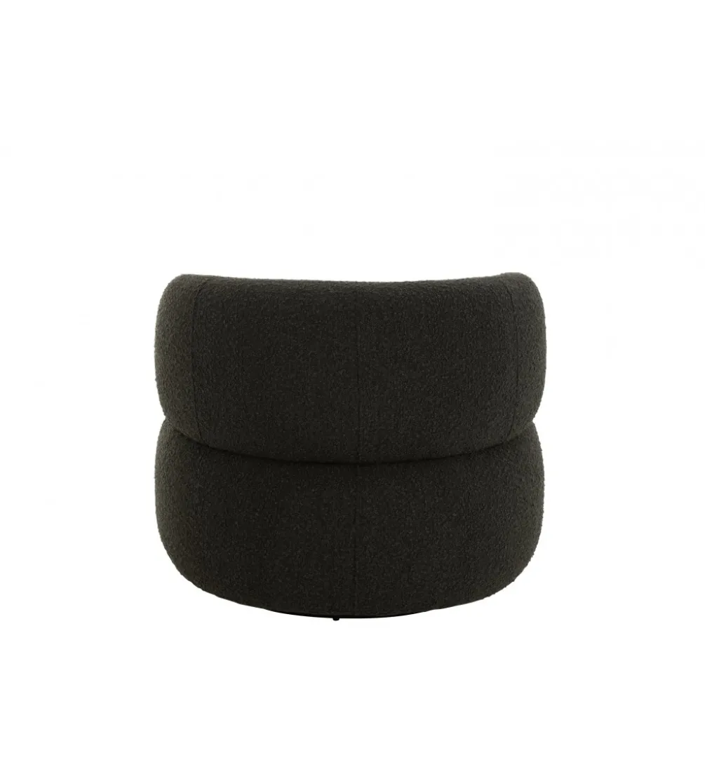 Fotel obrotowy Swivel II Bouclé 82 cm czarny