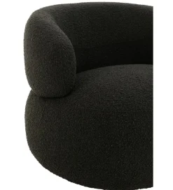 Fotel obrotowy Swivel II Bouclé 82 cm czarny