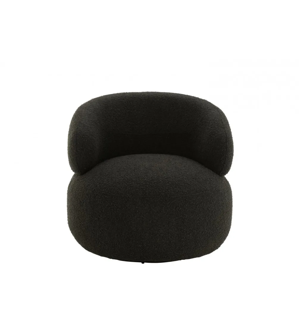 Fotel obrotowy Swivel II Bouclé 82 cm czarny