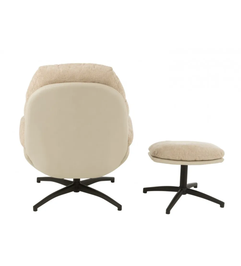 Fotel Relax z podnóżkiem beżowo szary