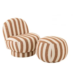 Fotel STRIPED 72 cm białokarmelowy