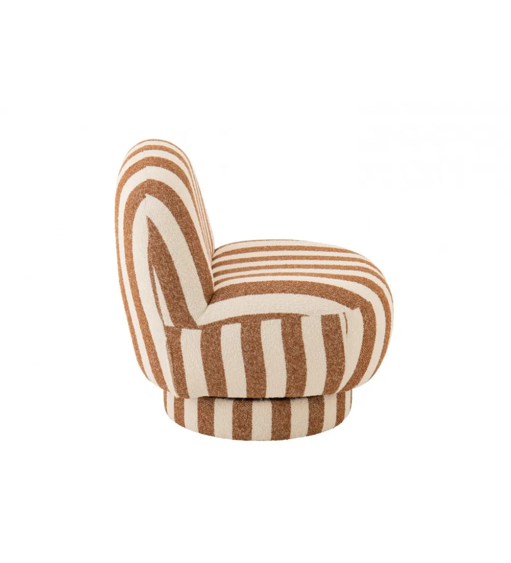 Fotel STRIPED 72 cm białokarmelowy