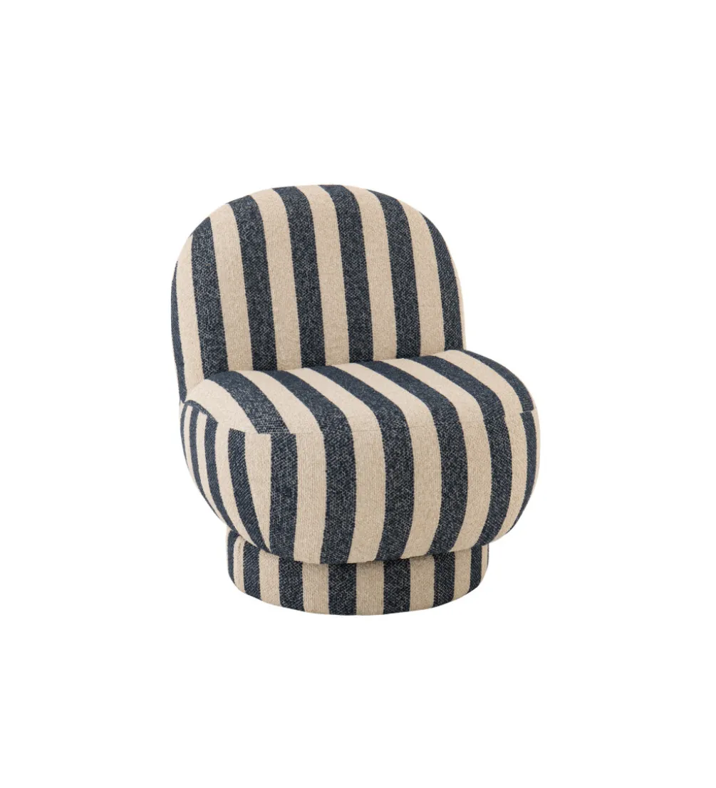 Fotel STRIPED 76 cm niebiesko biały