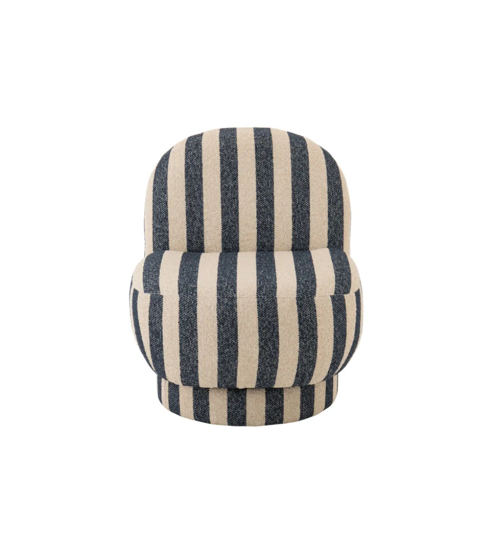 Fotel STRIPED 76 cm niebiesko biały