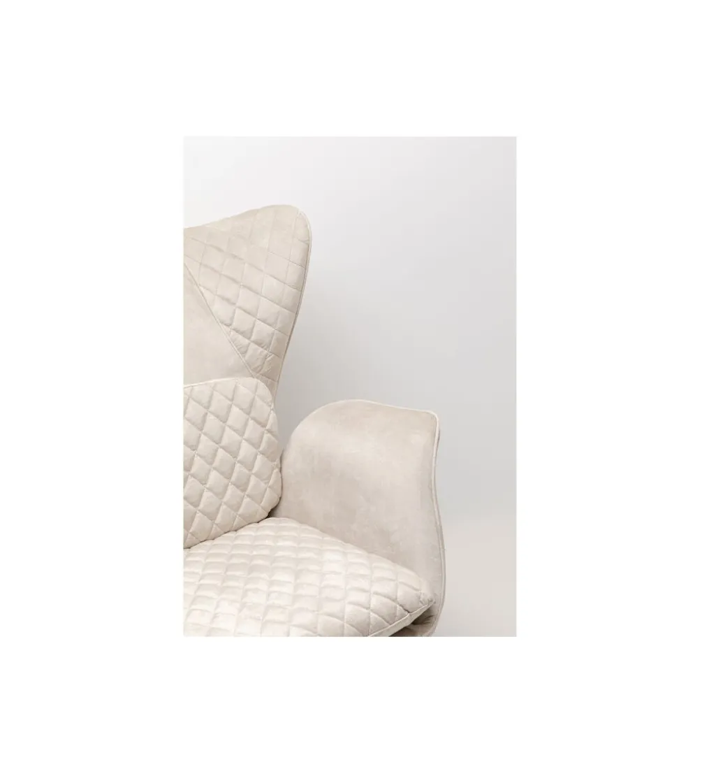Fotel TUDOR 102 cm welwet kremowy