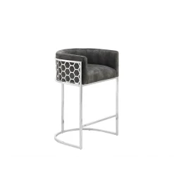 Hoker ELEGANCE welwet szary srebrne nogi