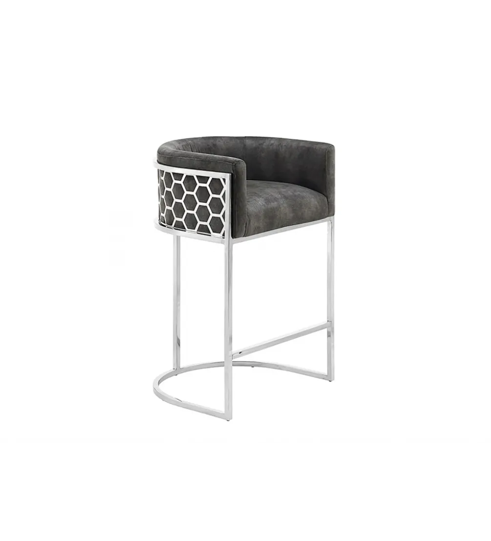 Hoker ELEGANCE welwet szary srebrne nogi