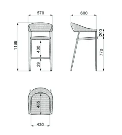 Hoker ogrodowy NIVA 112 cm naturalny biały