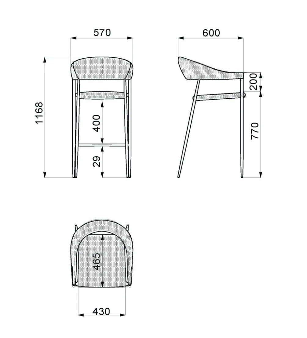 Hoker ogrodowy NIVA 112 cm naturalny biały