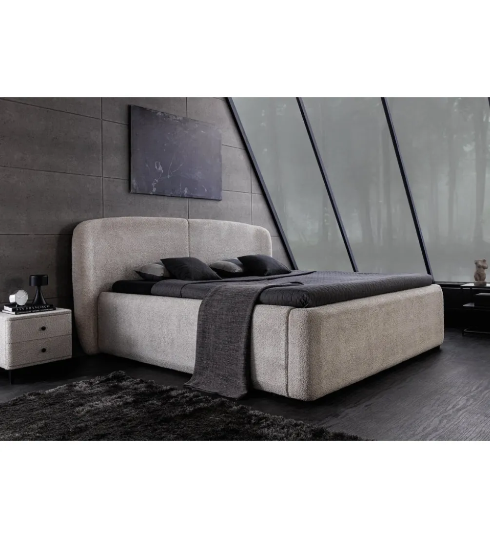Łóżko ART DECO 180 x 200 cm bouclé beżowe