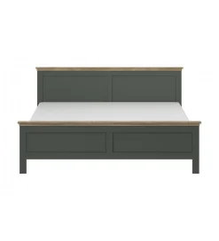Łóżko EVORA 180 cm x 200 cm zielone z dodatkiem koloru dąb Lefkas