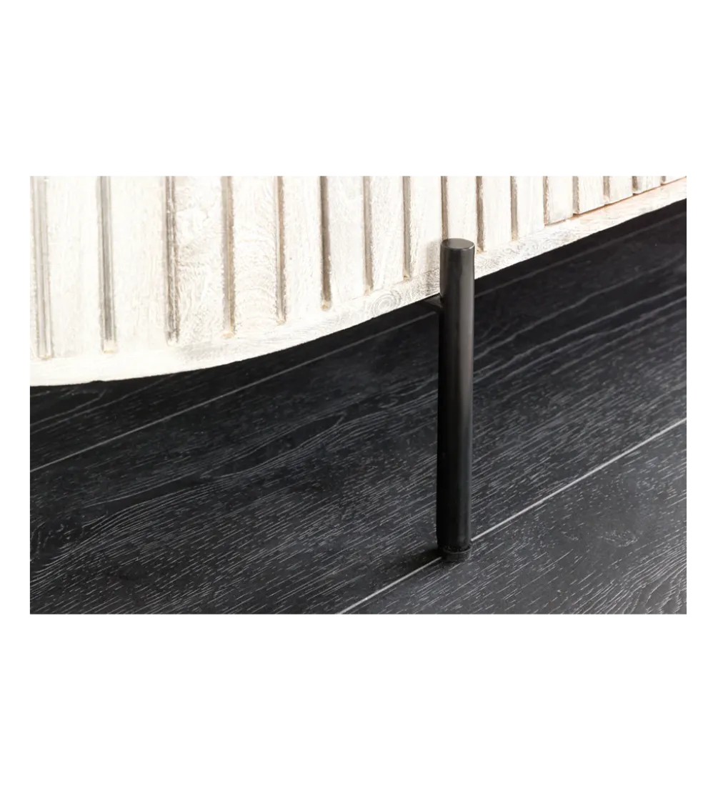 Komoda ADLON 170 cm drewno mango marmur szara