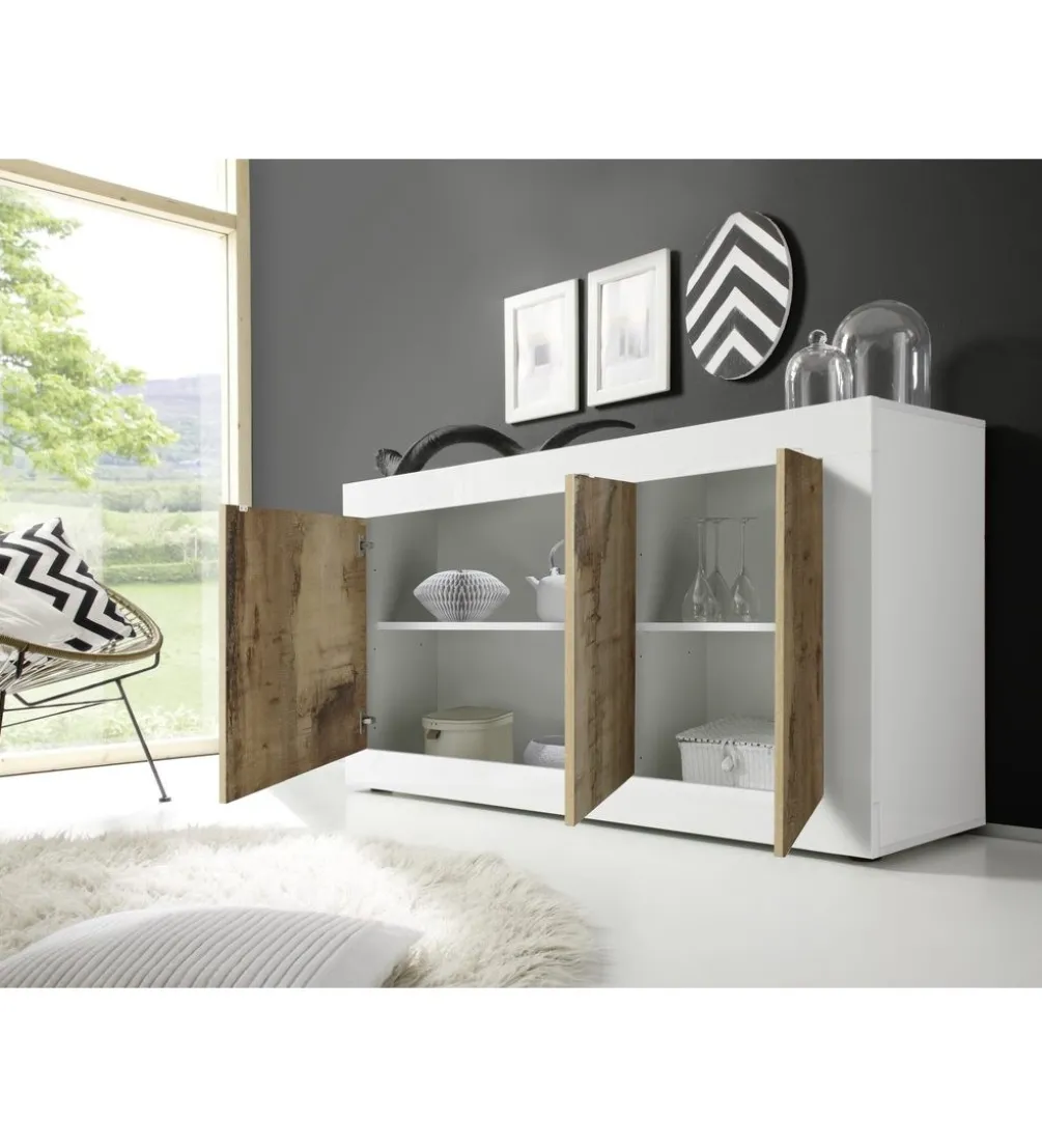 Komoda BASIC 160 cm czarna z dodatkiem koloru klon Pero