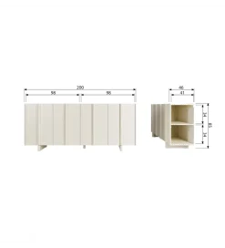 Komoda BASU 200 cm drewno sosny dust