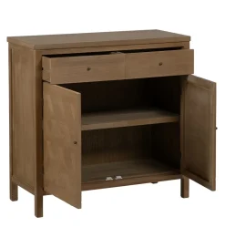 Komoda BATARU 90 cm drewno paulowni naturalna