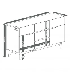 Komoda CERVO 145 cm biała