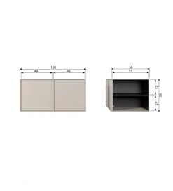 Komoda DAILY 50 x 100 cm drewno sosny szare