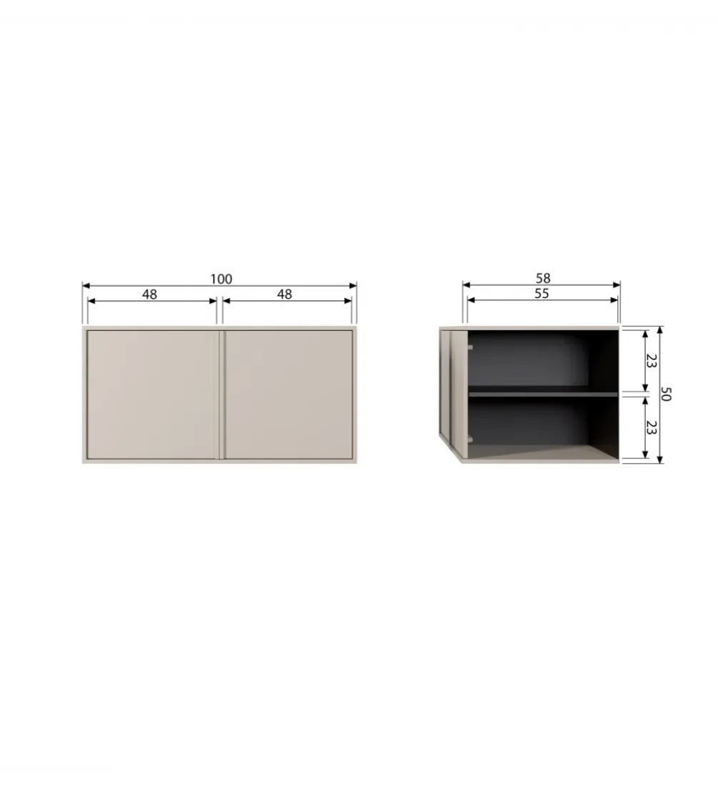 Komoda DAILY 50 x 100 cm drewno sosny szare