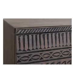 Komoda 3D TRIBAL 120 cm drewno mango ciemny brąz