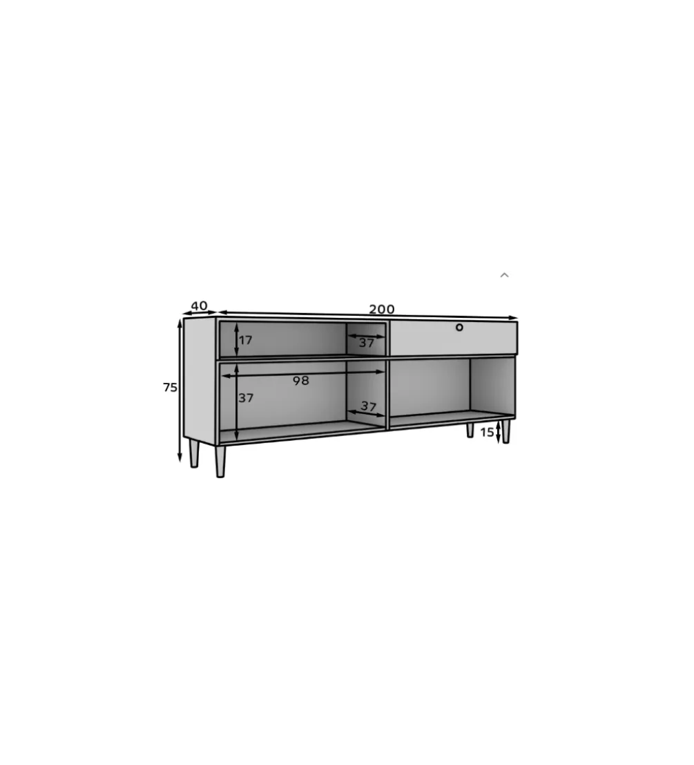 Komoda DULLUM 200 cm biały