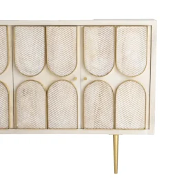 Komoda ESPAZERO 152 cm drewno mango biała