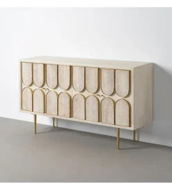Komoda ESPAZERO 152 cm drewno mango biała