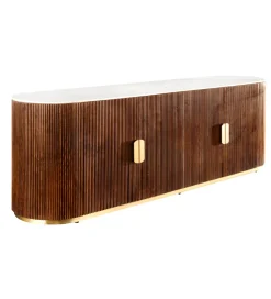 Komoda GATSBY 170 cm drewno mango blat biały marmur