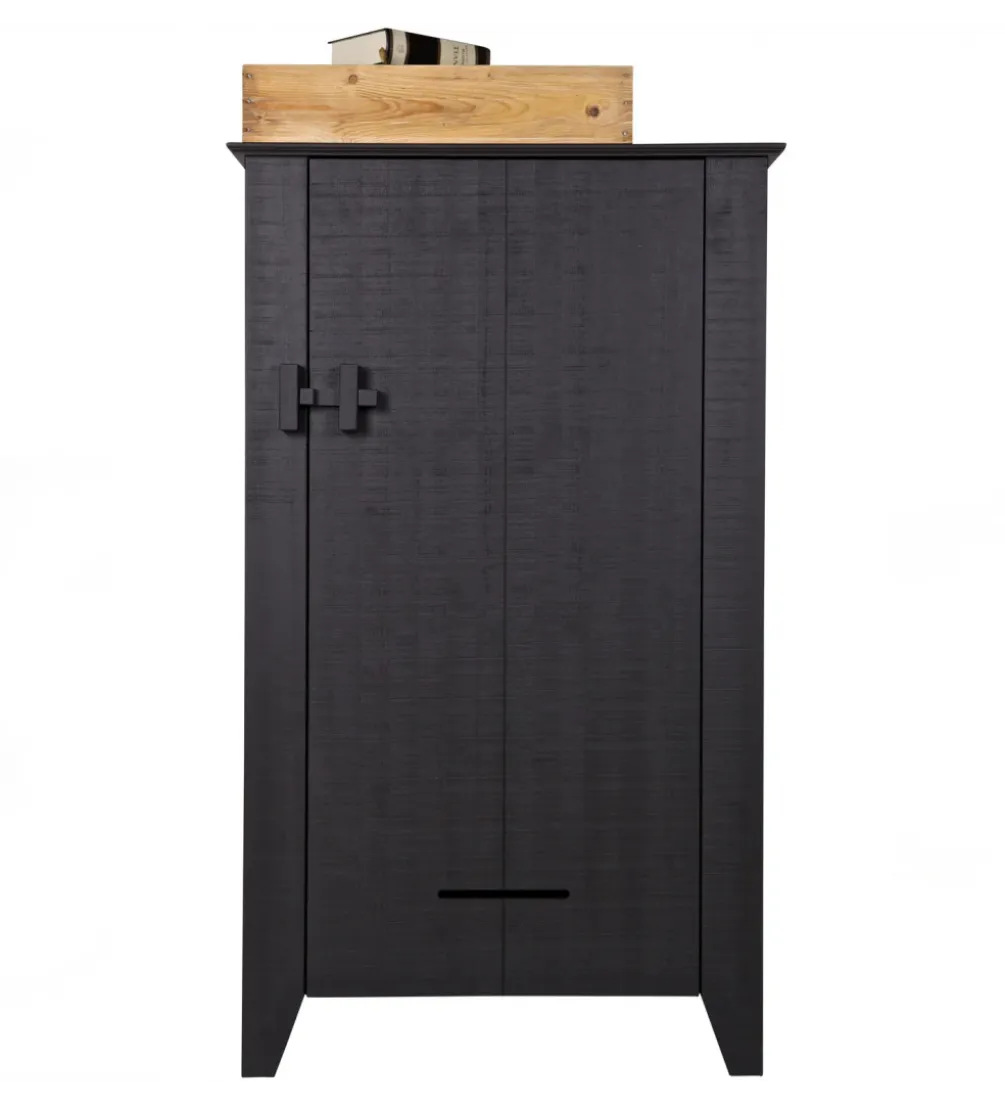 Komoda GIJS 142 cm drewno sosna czarna