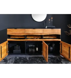 Komoda GRAND ACACIA 180 cm drewno akcja LED