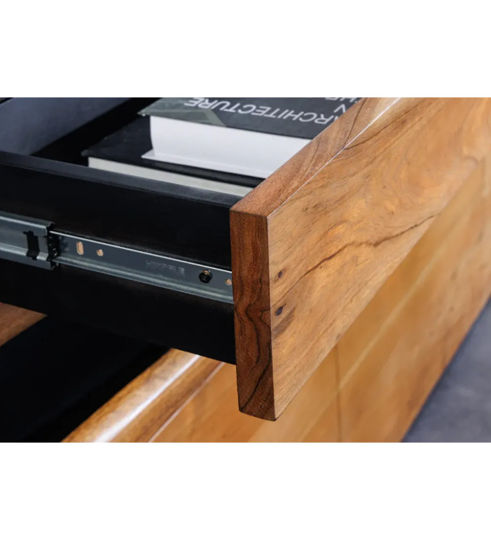 Komoda GRAND ACACIA 180 cm drewno akcja LED
