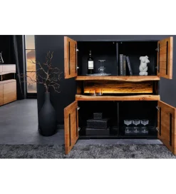 Komoda GRAND ACACIA 120 cm drewno akcja LED