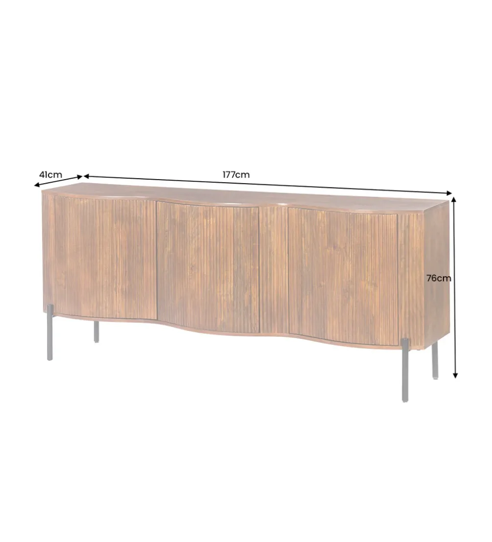 Komoda GRANDEUR 180 cm drewno mango brązowa