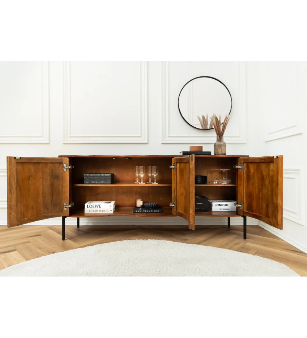 Komoda GRANDEUR 180 cm drewno mango brązowa