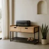 Komoda INDUSTRIAL 100 cm naturalny czarny