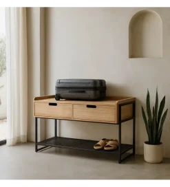 Komoda INDUSTRIAL 100 cm naturalny czarny