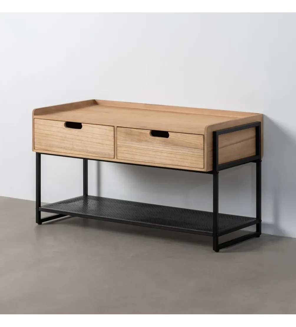 Komoda INDUSTRIAL 100 cm naturalny czarny