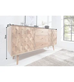 Komoda Komodo Mystic Living 145 cm drewno akacja