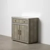 Komoda KOSTI 81 cm szklana srebrno-szary
