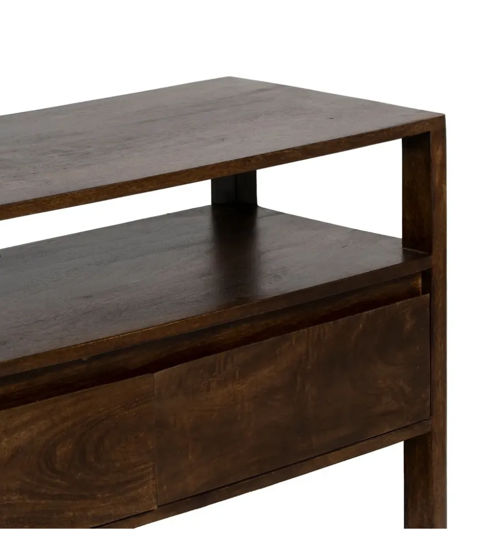 Komoda KURT 97 cm drewno mango ciemny brąz