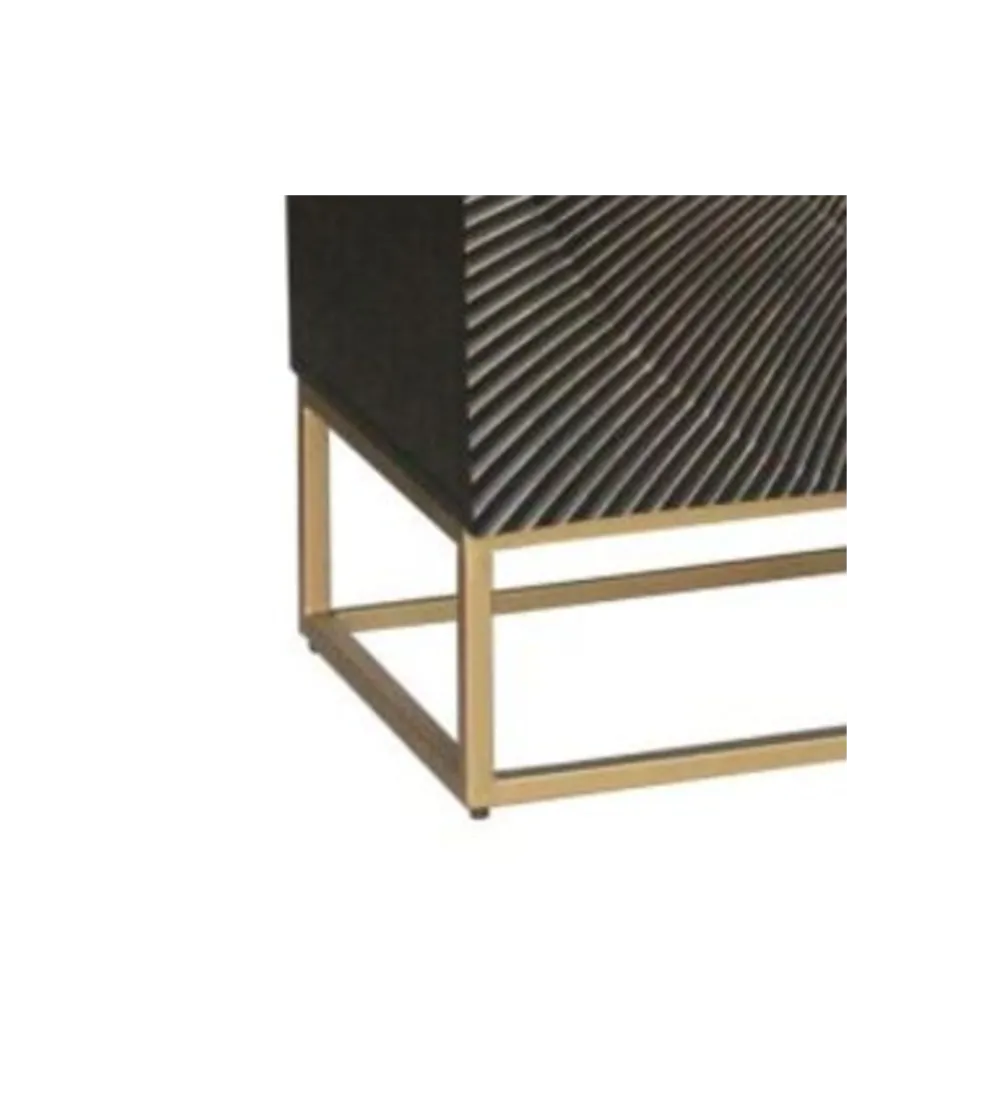 Komoda MADEIRA 100 x 90 cm ciemna drewno mango