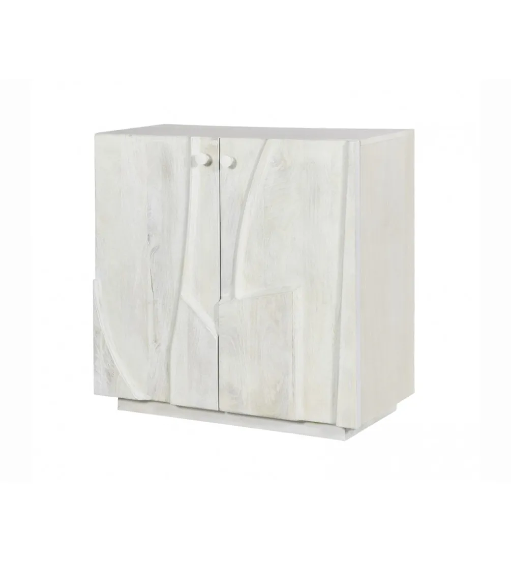 Komoda MUSIM 80 cm drewno mango biały