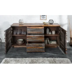 Komoda OMBRA Relief 160 cm drewno sheesham