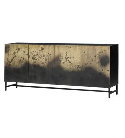 Komoda OXID 180 cm drewno mango czarno złota