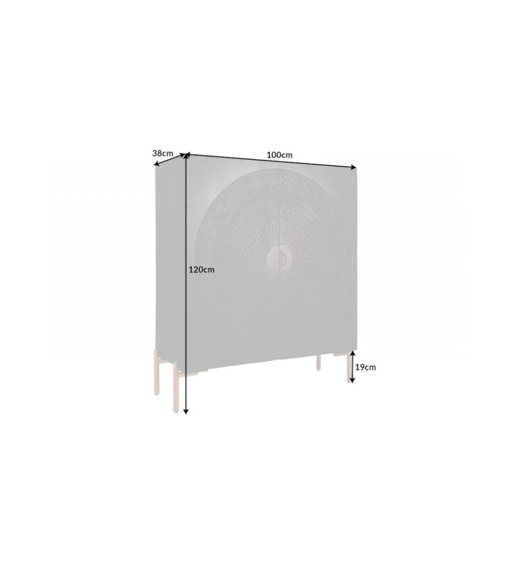 Komoda PEERU Mandala 100 cm drewno mango