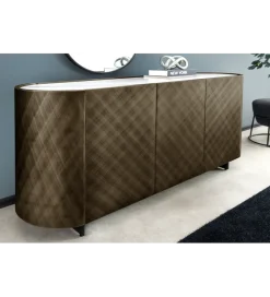 Komoda REFLECTION 150 cm efekt 3D marmur brązowa
