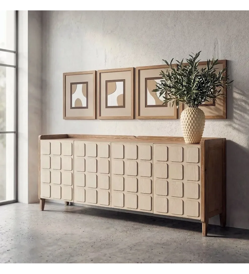 Komoda RESEME 180 cm naturalny biały