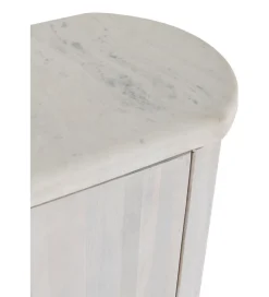 Komoda ROUNDEGO 116 cm blat marmur biały