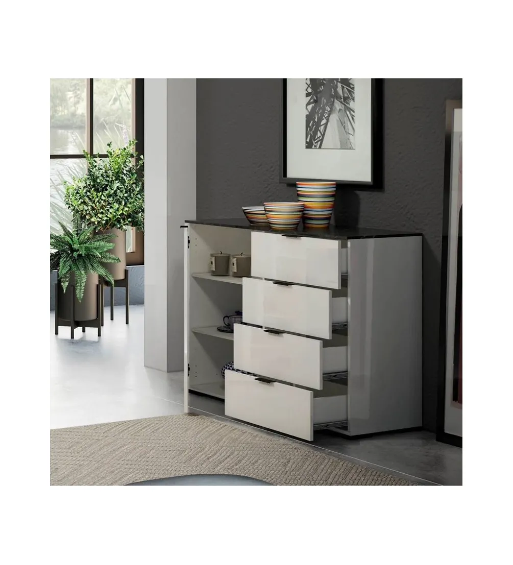 Komoda STONE 120 cm biała