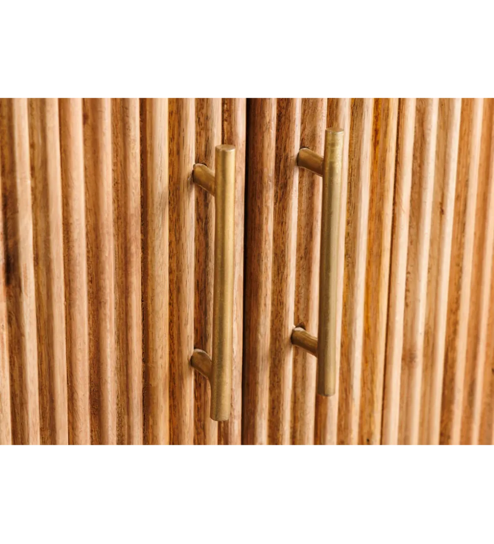 Komoda TRES CHIC 70 cm drewno mango biały marmur blat