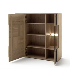 Komoda VALENCIA 124 cm antracytowo naturalna